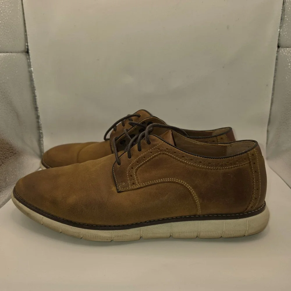 Johnston & Murphy Mens 9.5 M Brown Leather Lace Up Shoes 20-4906 Memory Foam